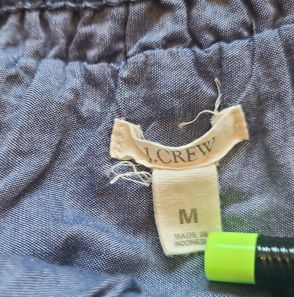 J. Crew Blue Chambray Boho A-Line Skirt Embroidered, Medium - Picture 2 of 5